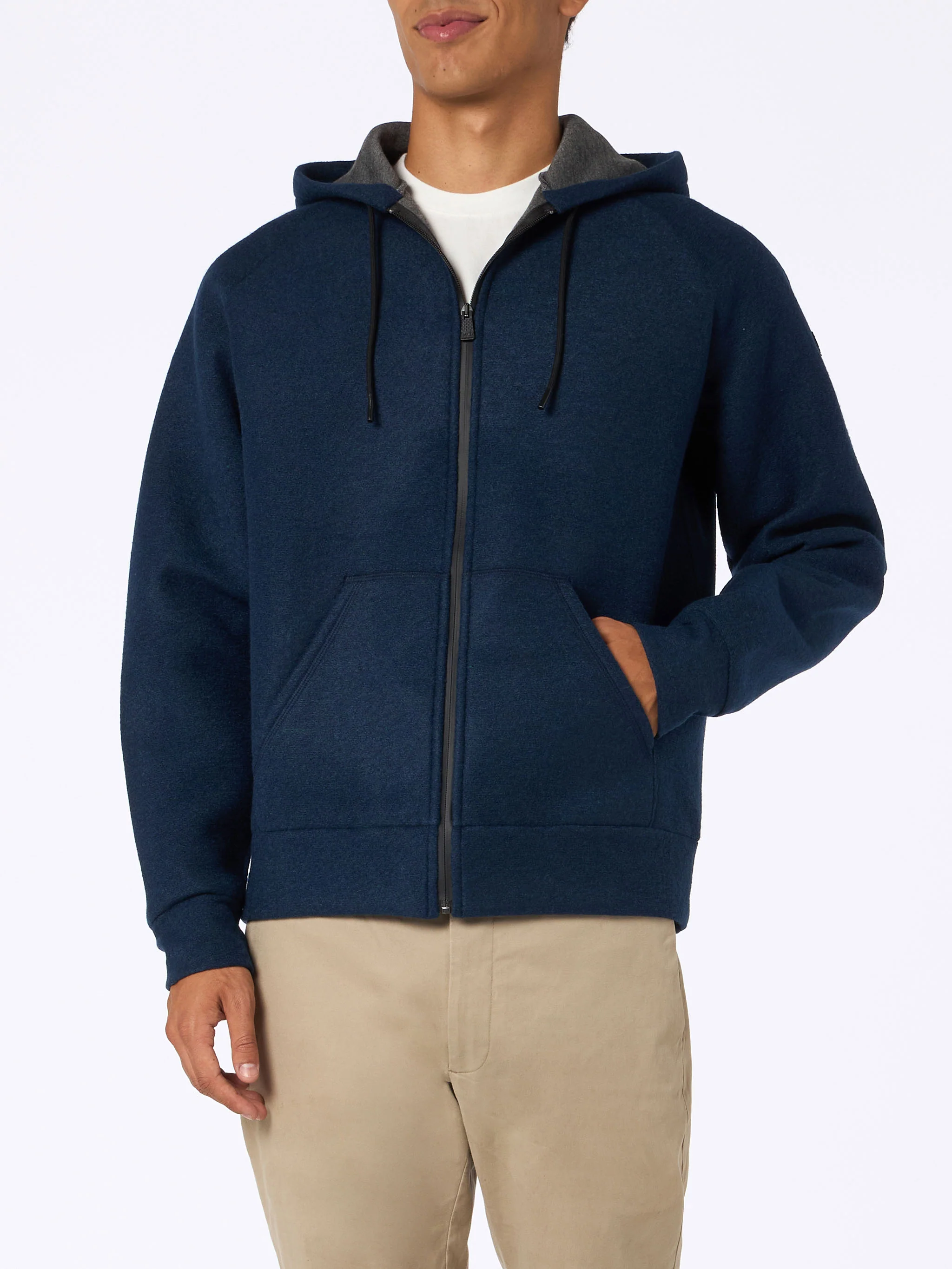 Carrel herensweatshirt in marineblauwe scuba-stof.