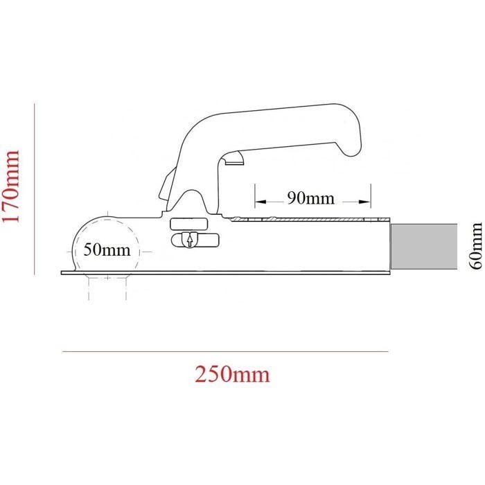 Trailer hitch head, compatible with tow ball, screws included