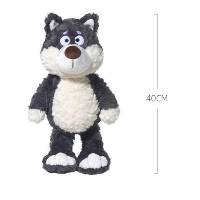 Peluche Loup Gris Doux Moelleux 40 cm - KETTYS® Poupée Jouet Enfant Bébé Qualité Premium