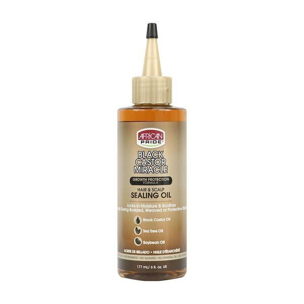 Olio sigillante miracoloso per capelli e cuoio capelluto a base di olio di ricino nero African Pride
