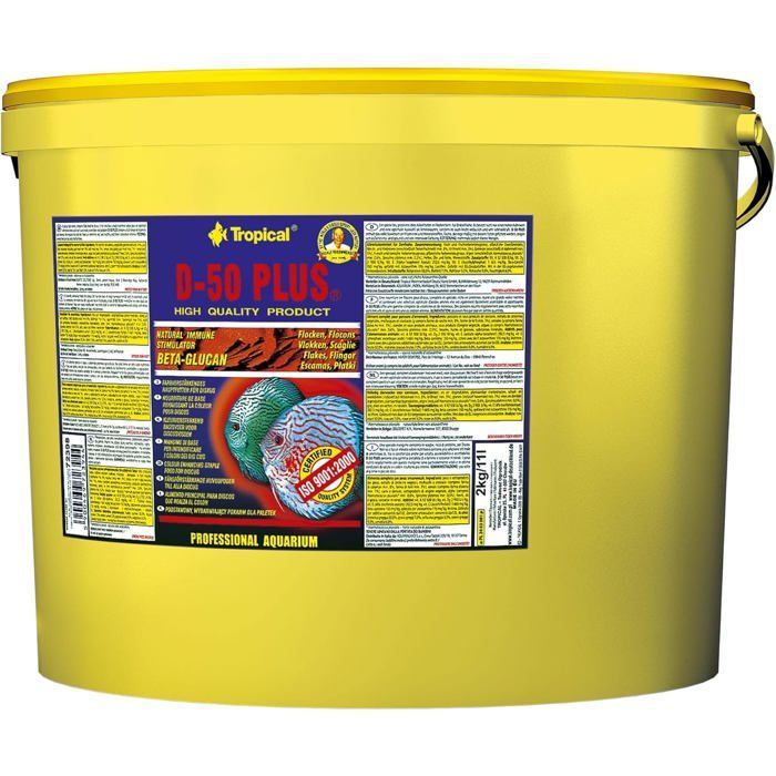 Nourriture pour poissons - TROPICAL - D-50 Plus - 2kg - Riche en protéines 50% - Flocons complets