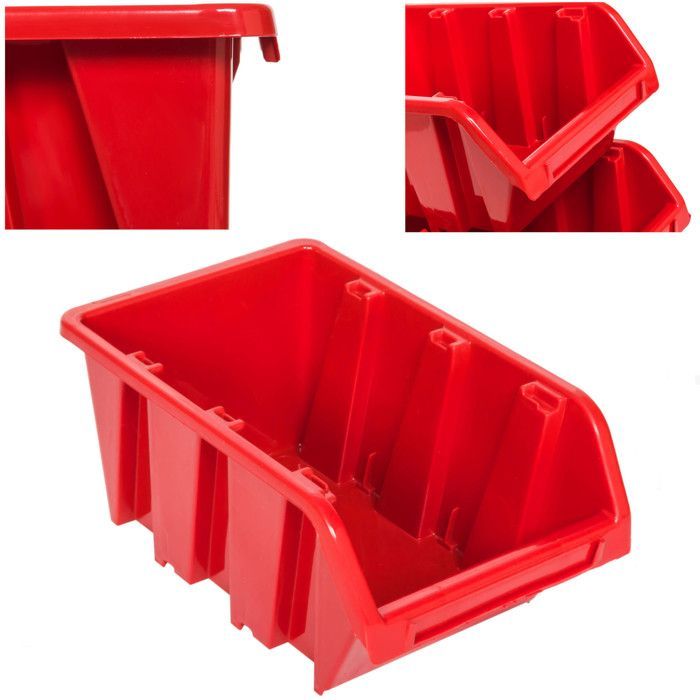 Panel de herramientas para pared - BOTELLA - 156 x 78 cm - 76 piezas - Plástico rojo y negro
