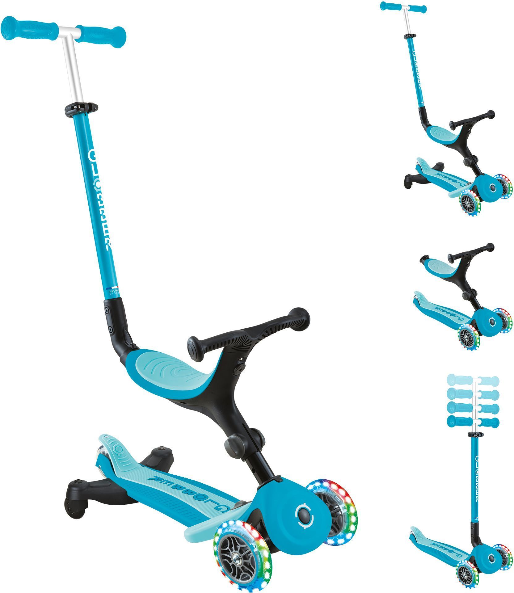 Monopattino in evoluzione - GLOBBER - GO UP ACTIVE LIGHT 360° - Blu acqua
