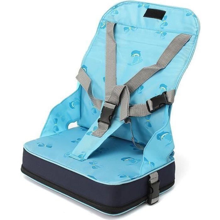 Portable Pliable Réhausseur Siège de Table Bébé Enfant Repas + 5-Point Harnais Sécurité Chaise Voyage BLEU