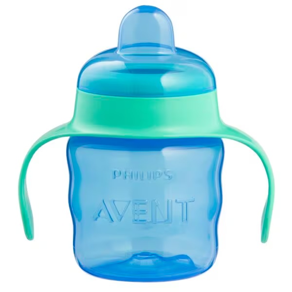 Philips Avent Scf551/05 skodelica za pitje 6+M z mehkim ustnikom, modra, 200 ml