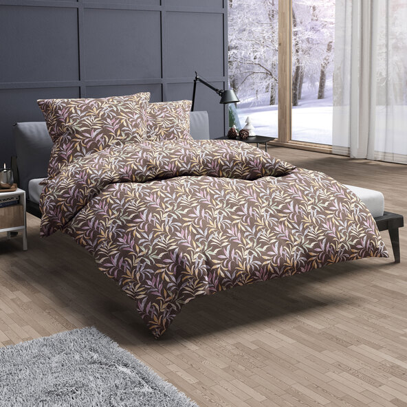 Winter jersey bed linen, 135 x 200 cm, brown
