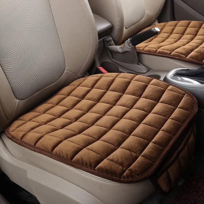 Funda de asiento de coche de invierno cálida, cojín de asiento antideslizante universal, funda de asiento para silla delantera, negra