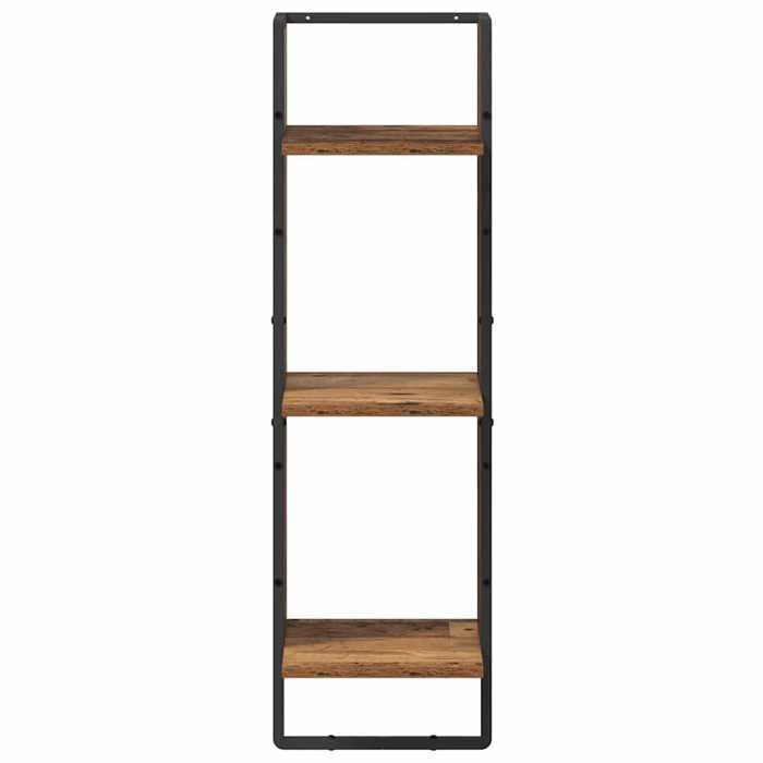 MOT12201 - Estante de pared de madera antigua 30 x 25 x 100 cm Madera de ingeniería