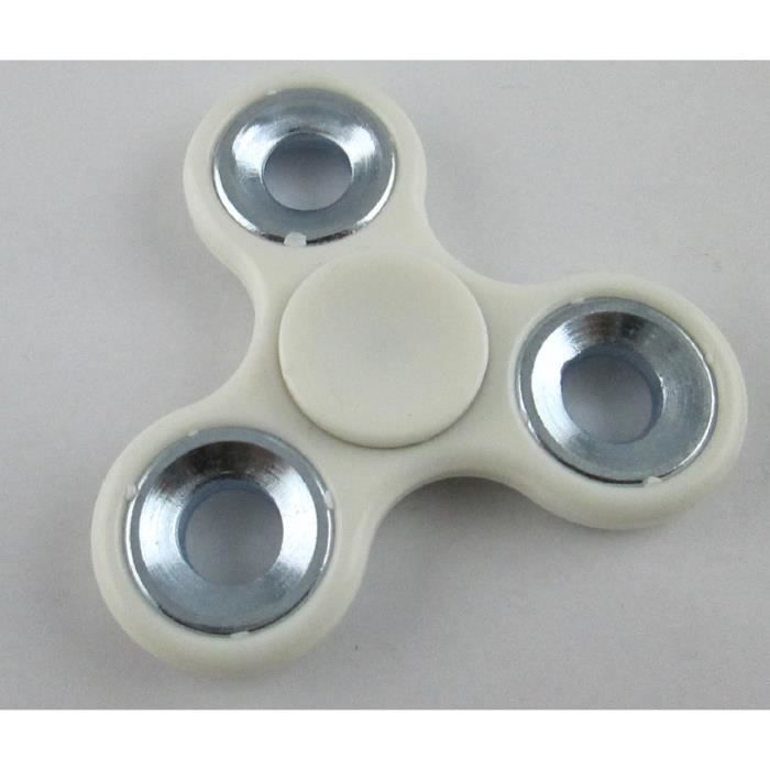 Spinner de mão antiestresse/ansiolítico branco e prateado