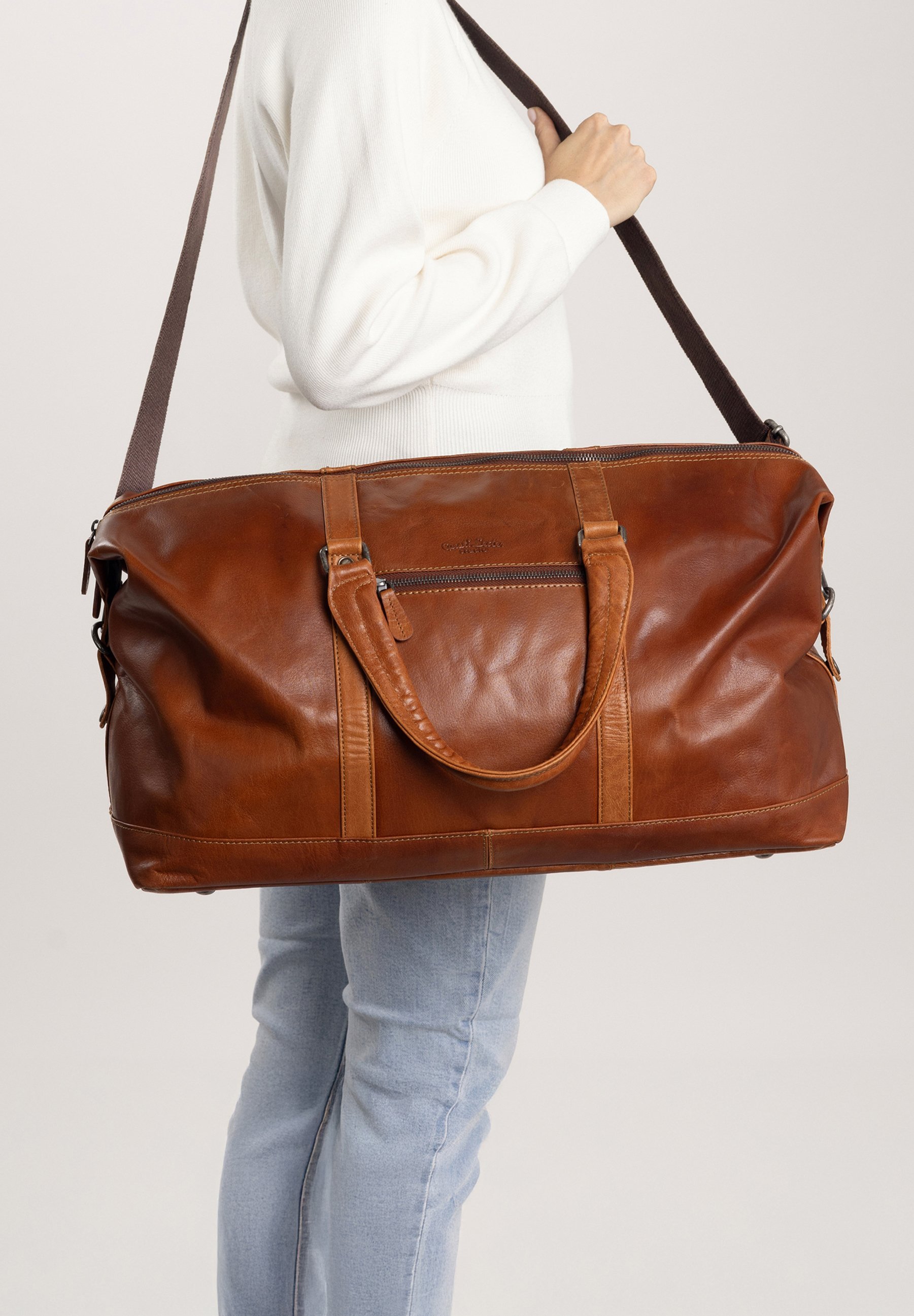 Gusti Leather RUBEN - Weekendtas - honingbruin
