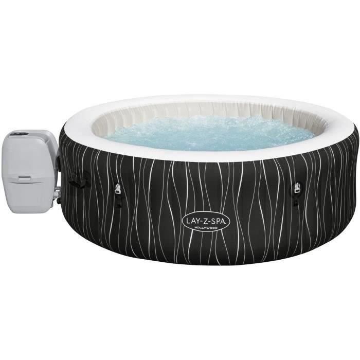 Spa gonflable BESTWAY - Lay-Z-Spa Hollywood - 196 x 66 cm - 4 à 6 places - Rond + Balai aspirateur électrique Aquascan