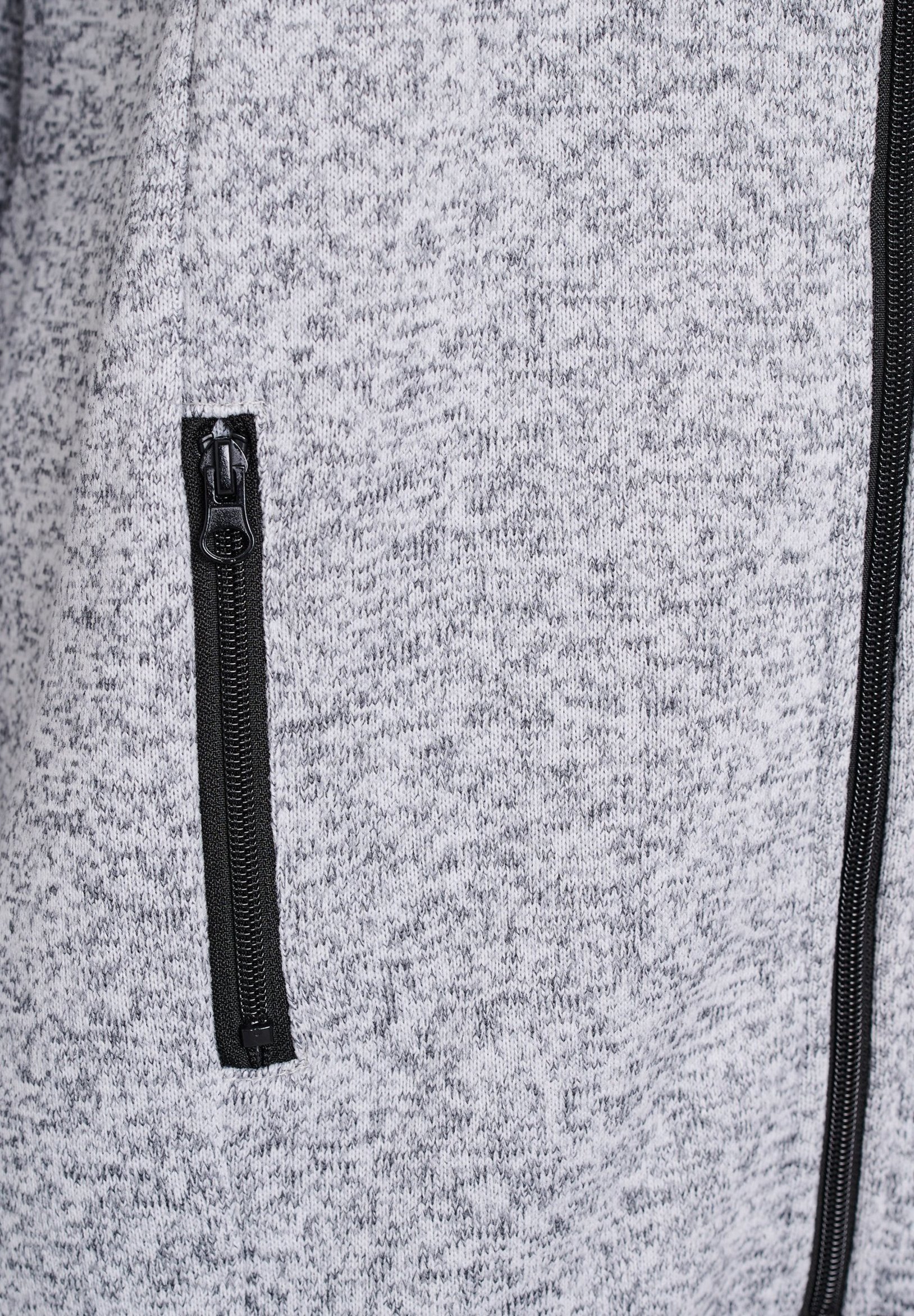 Active by Zizzi cu guler înalt și fermoar - Hanorac cu fermoar - gri deschis melanj
