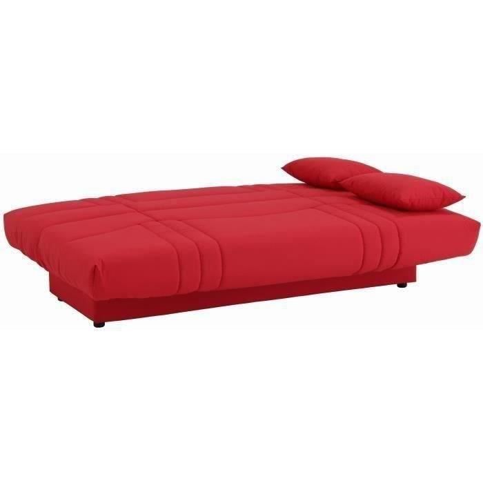 3-seater click-clack sofa bed - Red fabric - W 190 x D 92 cm - DREAM - Contemporary style