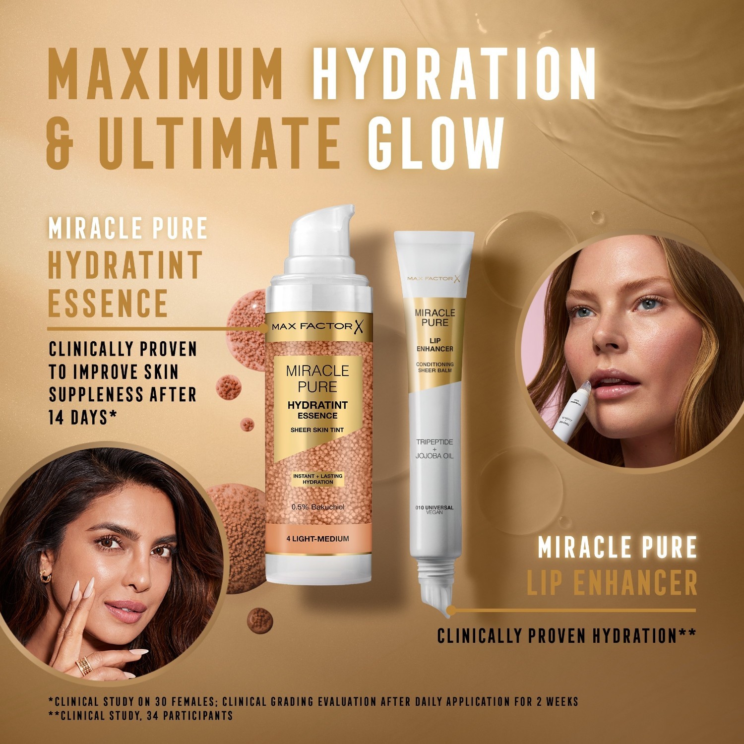 Max Factor Foundation Miracle Pure Hydratint Essence Sheer Skin Tint tonālais krēms 7 Deep