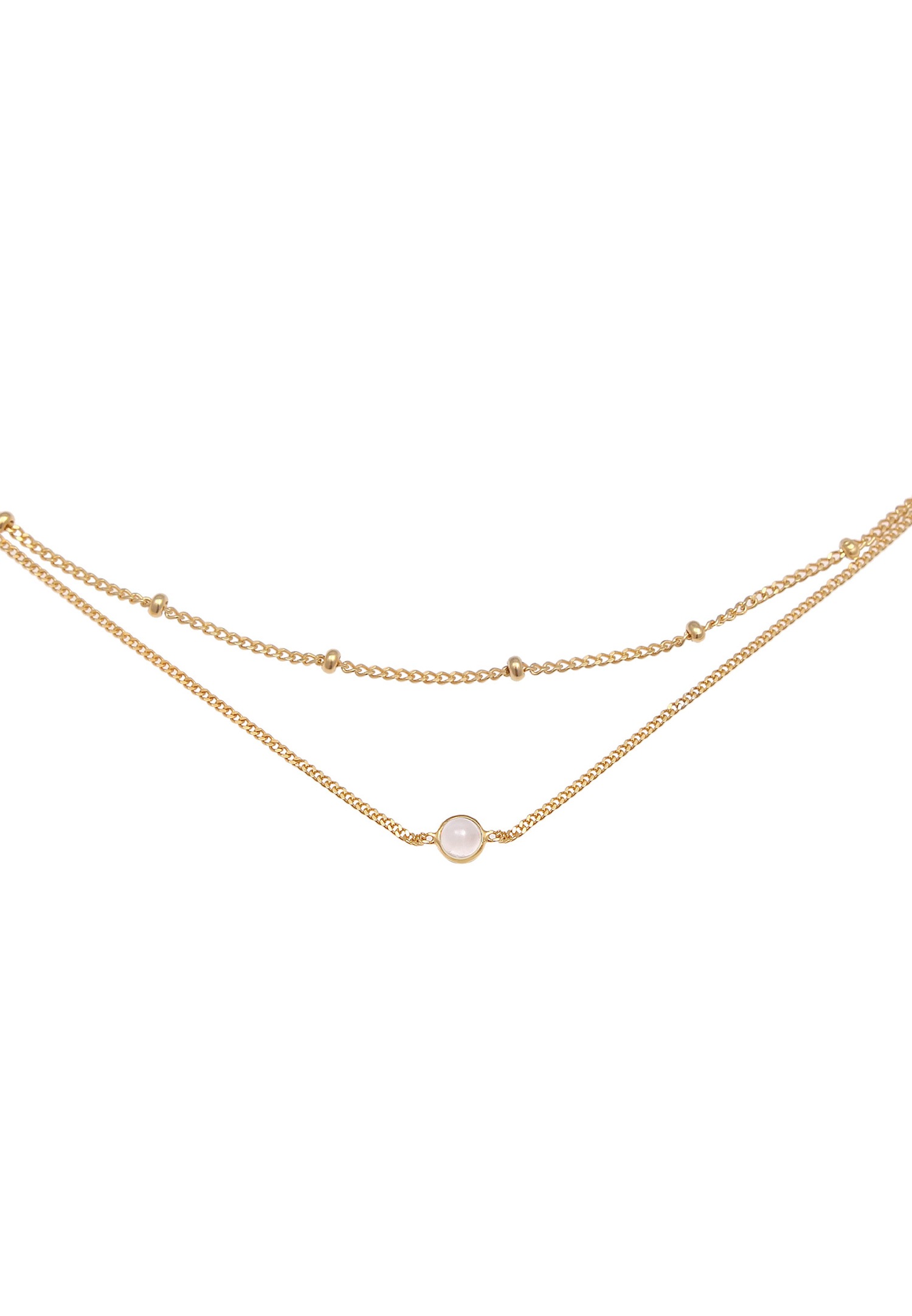 Elli Collier à chaîne boule en plaqué or 925 en argent sterling avec quartz rose