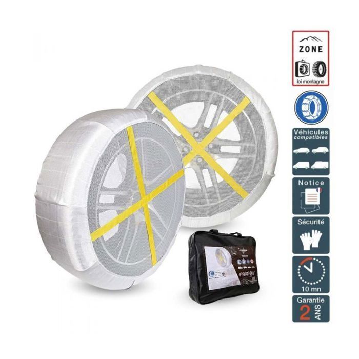 Calza da neve invernale ultra resistente e ad alte prestazioni per pneumatici 225/60R13, in pile, 0G76-PRSC-13