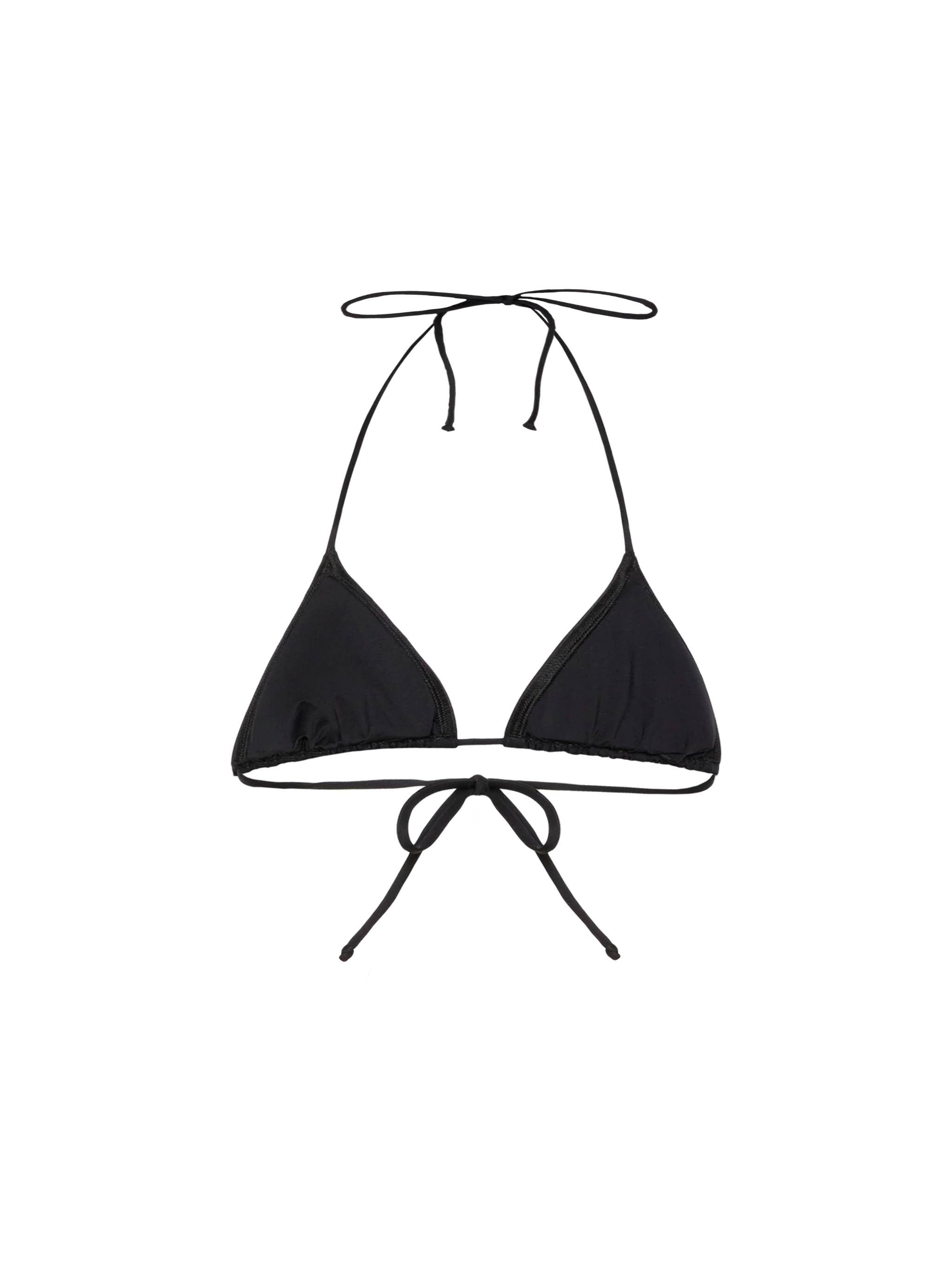Top de bikini triangular negro Leah