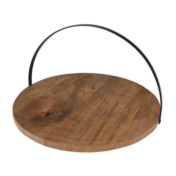 Patera na ciasto i przekąski z drewna mango 28cm z rączką