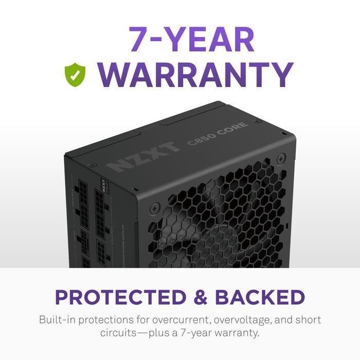 Alimentatore per PC - NZXT - PA-8G3BB-EU - C850 Gold Core - 80Plus Gold - Completamente modulare - Alimentatore ATX 3.1 - Cavo di alimentazione UE