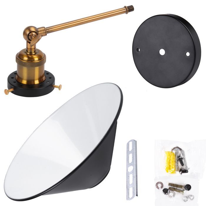 WOTTES Juego de 2 apliques de pared industriales, lámparas de techo de estilo retro metálico con rotación de 180 grados - Ø22cm
