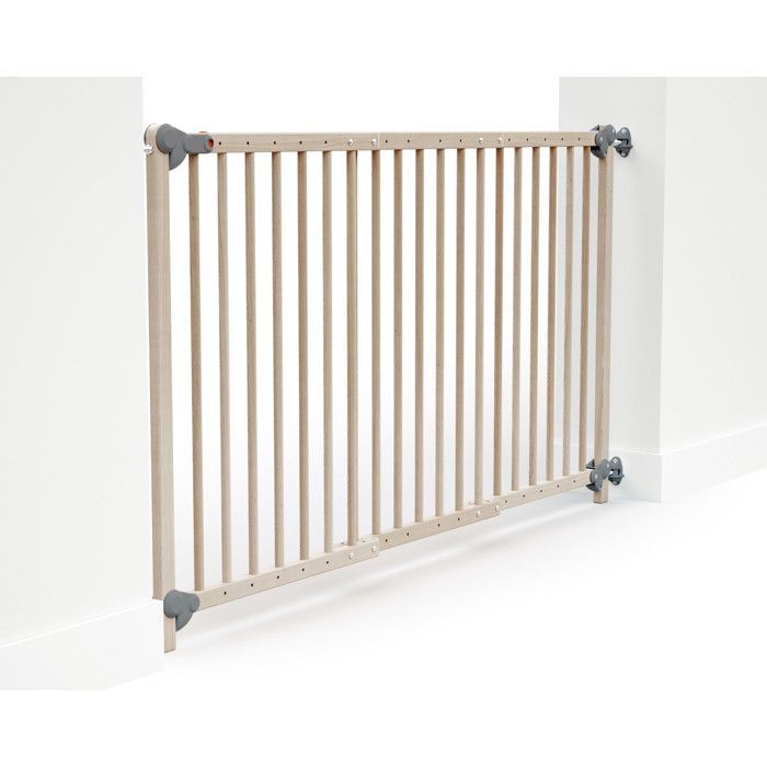 WEBABY - LOKEE Extendable Wooden Baby Safety Gate, Raw Beech - Ultra-extendable 150cm