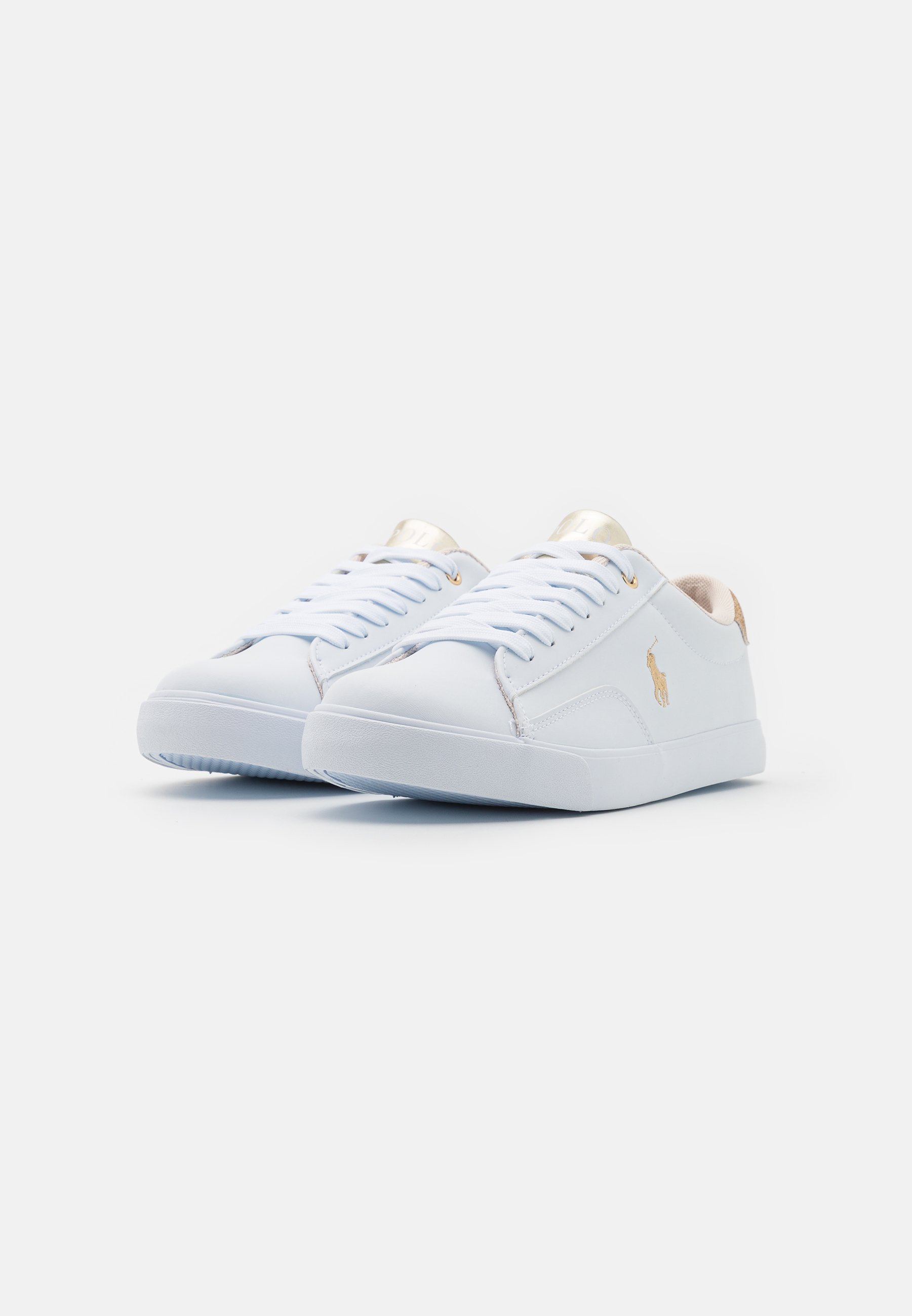 Polo Ralph Lauren THERON - Joggesko - white/gold metallic/glitter gold