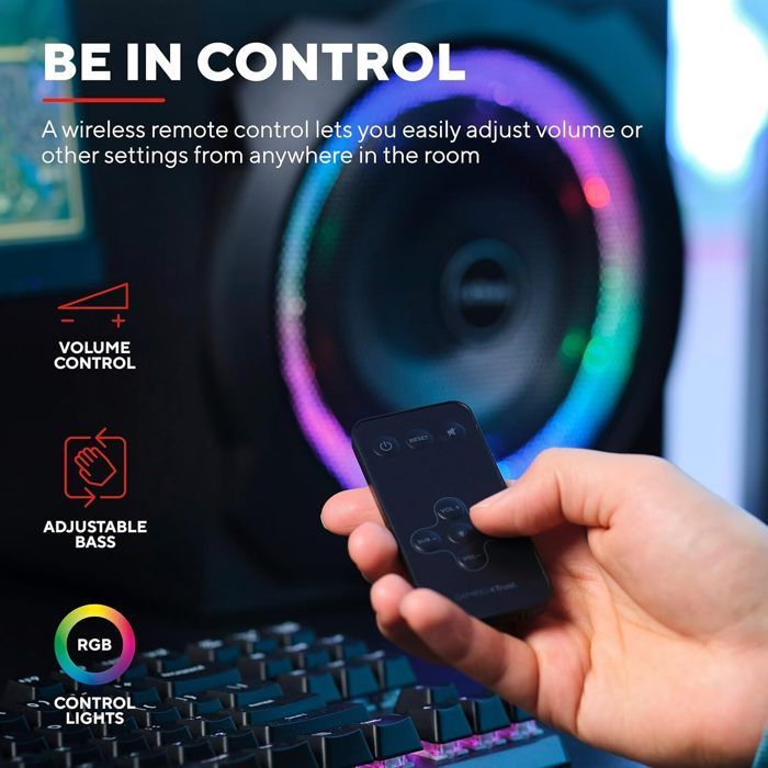 Sistema di altoparlanti per PC gaming Trust Gaming GXT 629 Tytan RGB 2.1 con subwoofer da 120 Watt