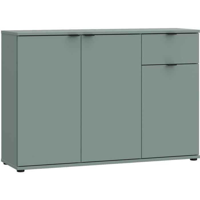 Aparador - GANYMEDE - 3 puertas - 1 cajón - Salvia - 119,8 x 34,1 x 82,3 cm