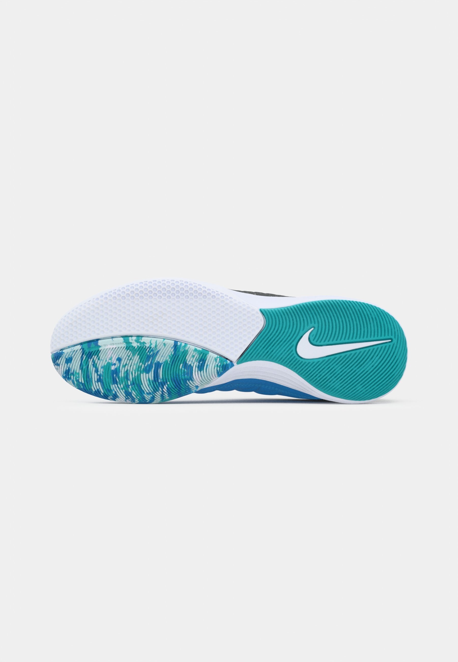 Nike Performance LUNAR GATO - Zaalvoetbalschoenen - metallic zilver/zwart/neptunusblauw