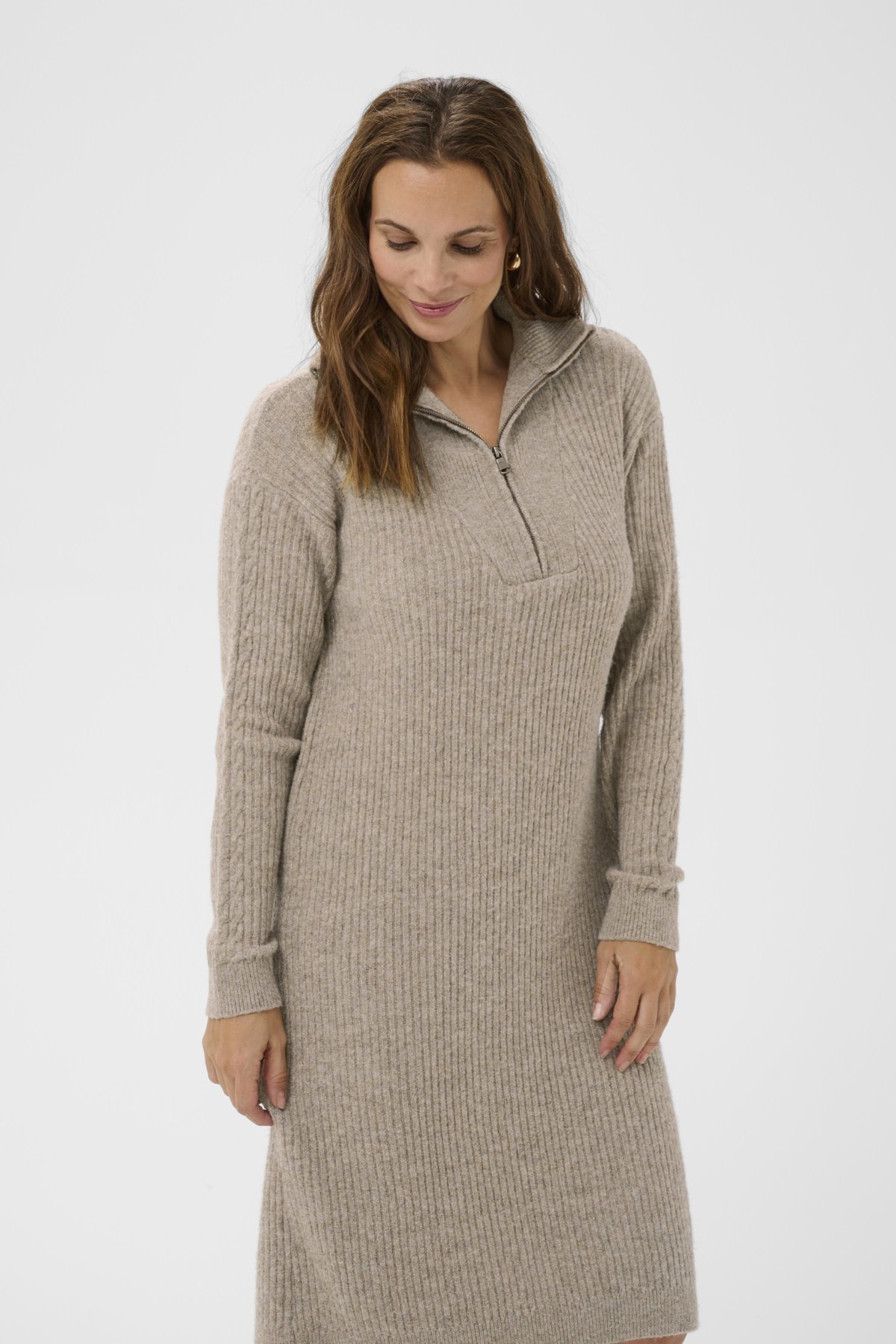 Bon'A Parte AMELIA - Abito in maglia - grigio tortora melange