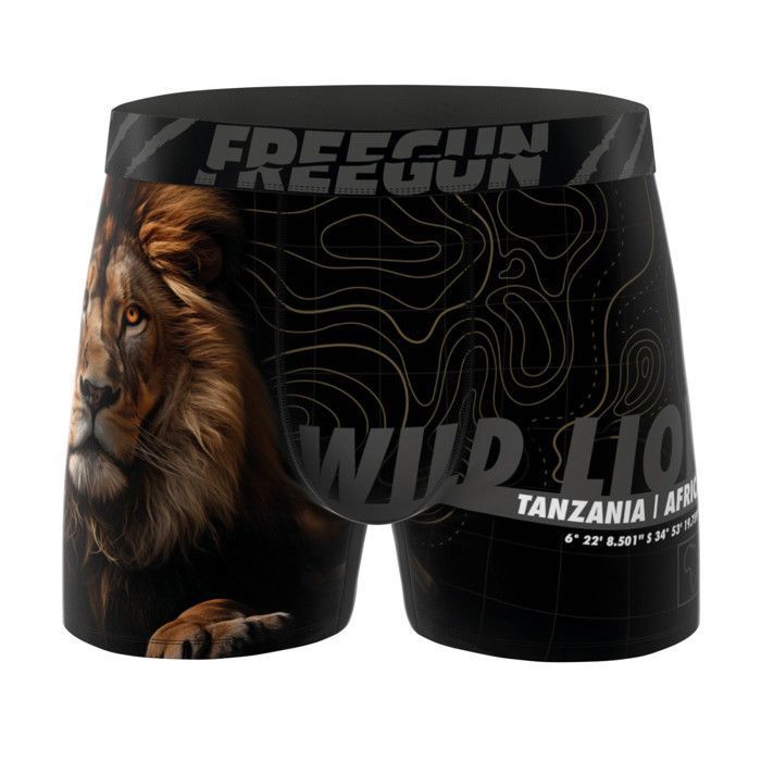 Calzoncillos bóxer Freegun para hombre - Negros (Paquete de 5)