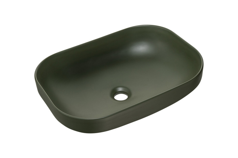 Umywalka nablatowa ceramiczna NELI-MFG Matowa Zieleń Lasu 50,4 cm