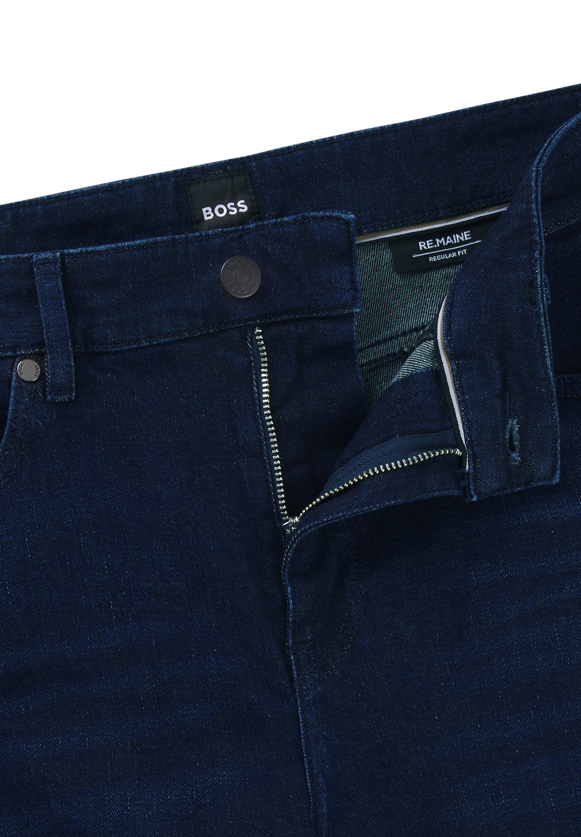 BOSS Džíny Straight Leg - dark blue