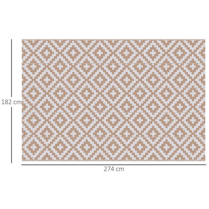 Outsunny - Tapis extérieur - PP - 274x0.3x182cm - Beige