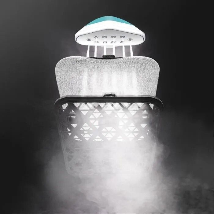 Professionele verticale kledingstomer van 1800 W - Draagbare 2-in-1 stomer met waterreservoir van 1,6 liter - 2 stoomstanden - Stoomafgifte van 40 g/min - Wit