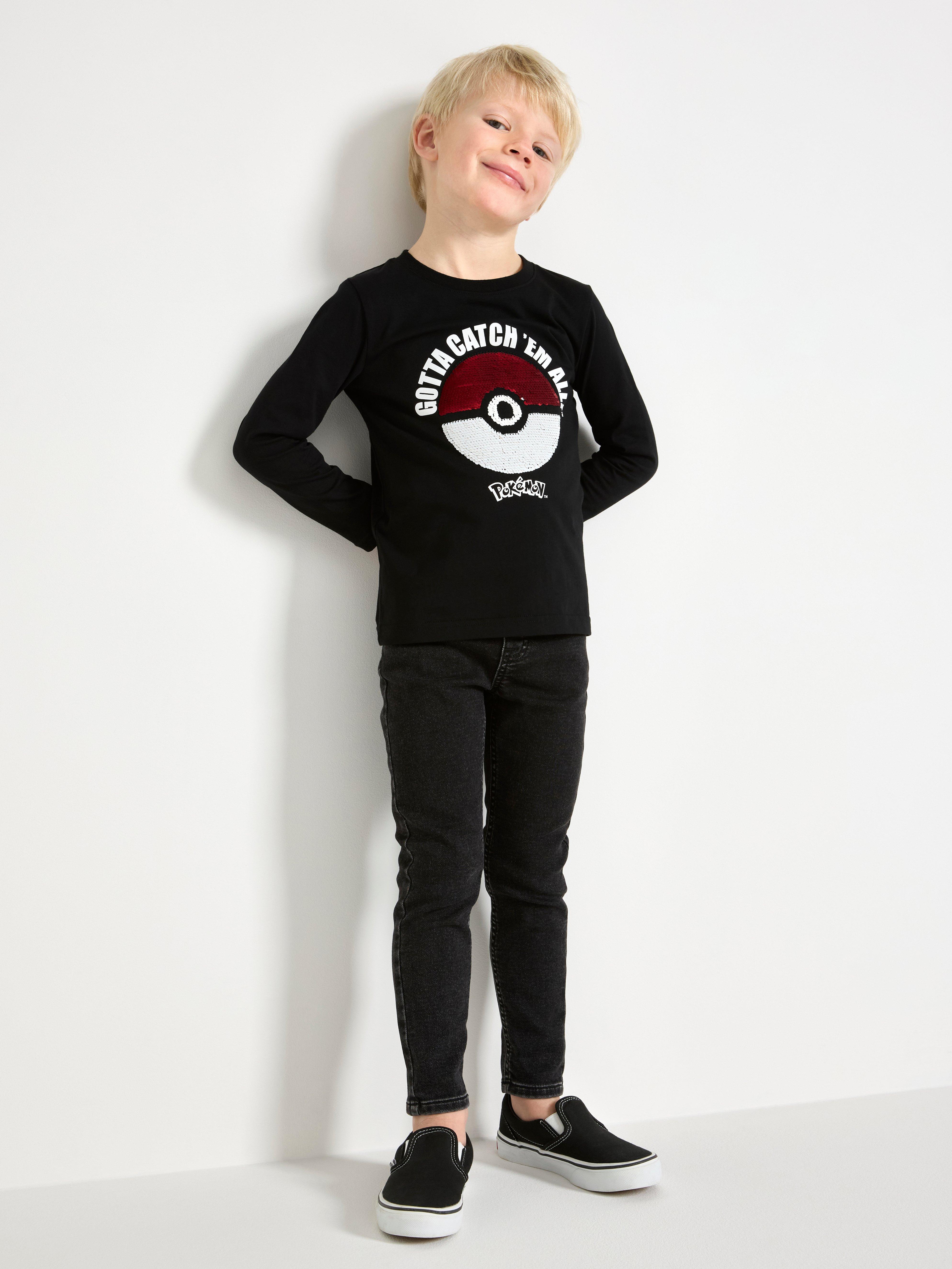 Camiseta de manga larga Pokémon negra