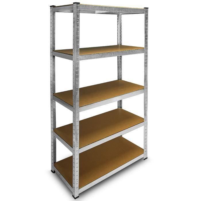 DEUBA Zware Stelling - Staal en MDF - 5 Planken - 180 x 90 x 40 cm