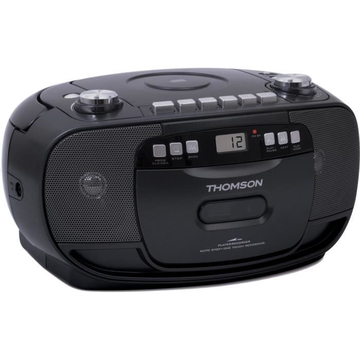 THOMSON RK200CD - Reproductor de radio portátil de CD/cassette - Negro