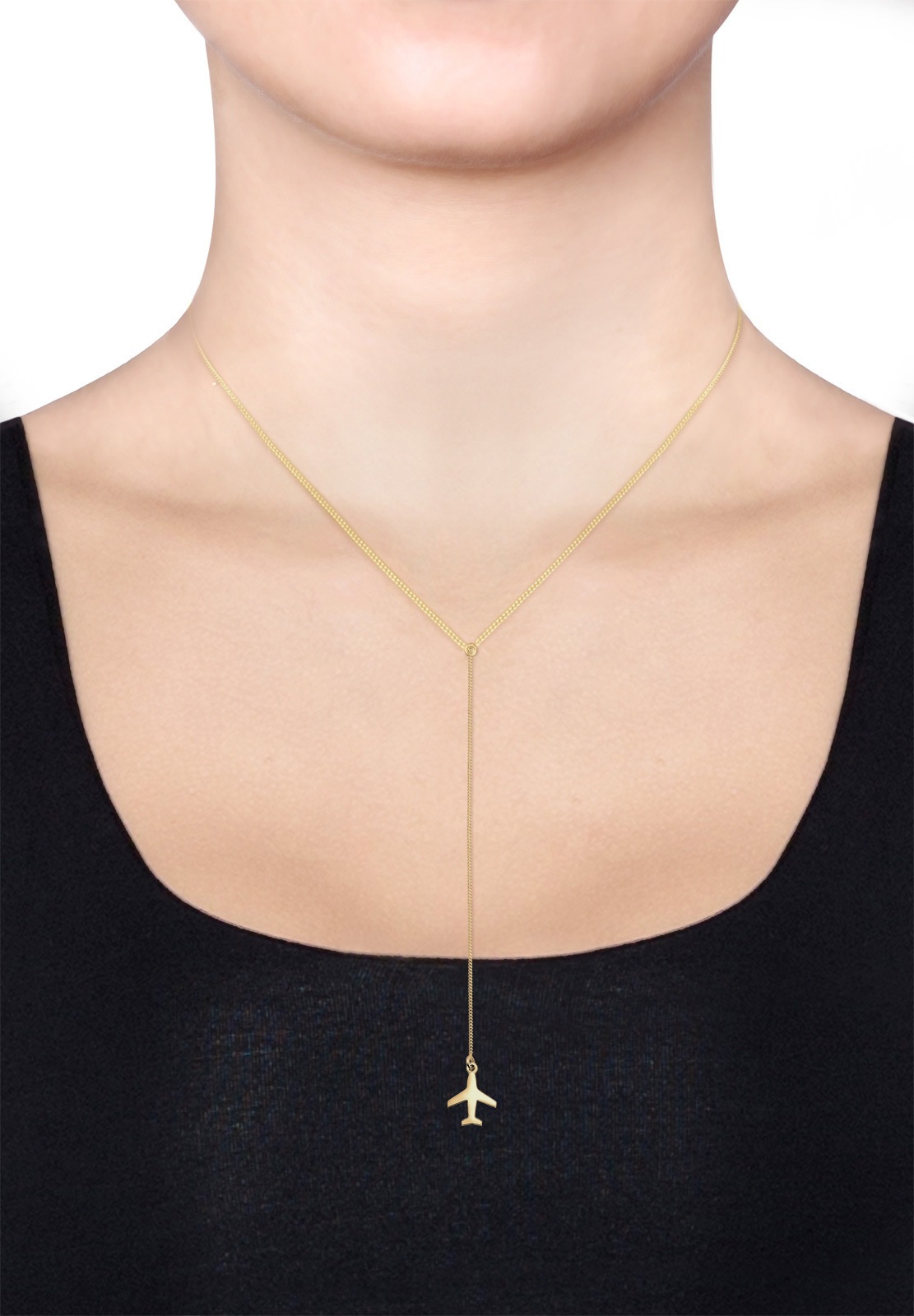 Elli Femme Y Look Pendentif Avion - (925/1000) Argent