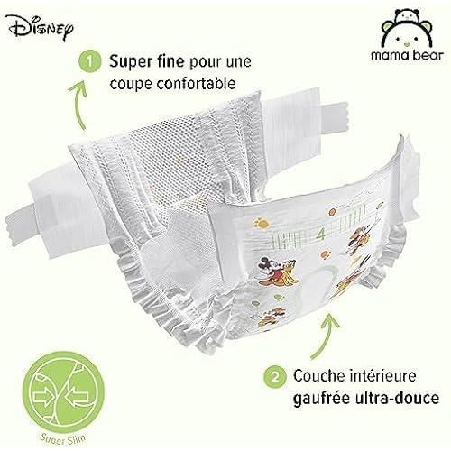 Fraldas para Bebê Mama Bear Disney Ultra Absorventes - Tamanho 4 (8-14 kg) - Brancas - 168 Unidades (2 pacotes de 84)