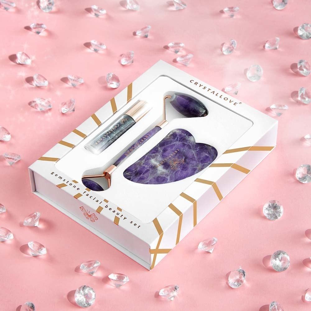 Crystallove Amethyst Beauty masažer za lice - 1 komad