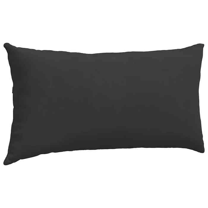 Cojines para sofá - ABI - Negro - 80 x 40 cm - Fundas extraíbles - Relleno de poliéster
