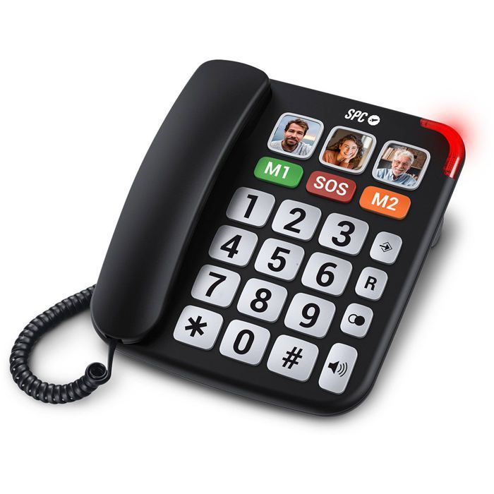 SPC COMFORT VOLUME PRO - Senior-friendly landline phone with large buttons, loud ringer, backlit display and +20dB call amplifier