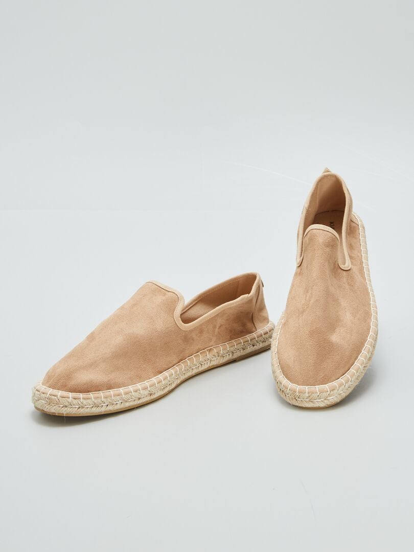 Espadrilles van imitatiesuède - - BEIGE