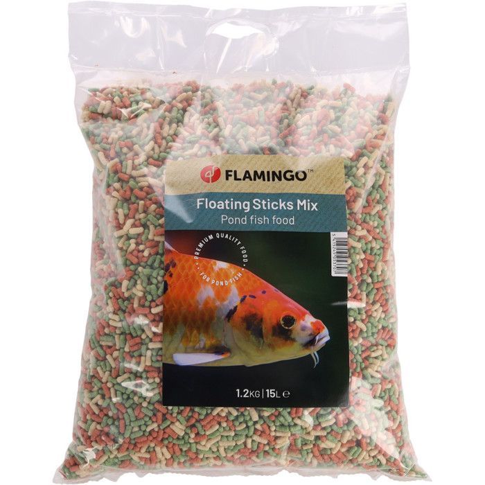 Alimento para peces de estanque, en forma de palitos, 15 litros, - 1,2 kg - Flamingo
