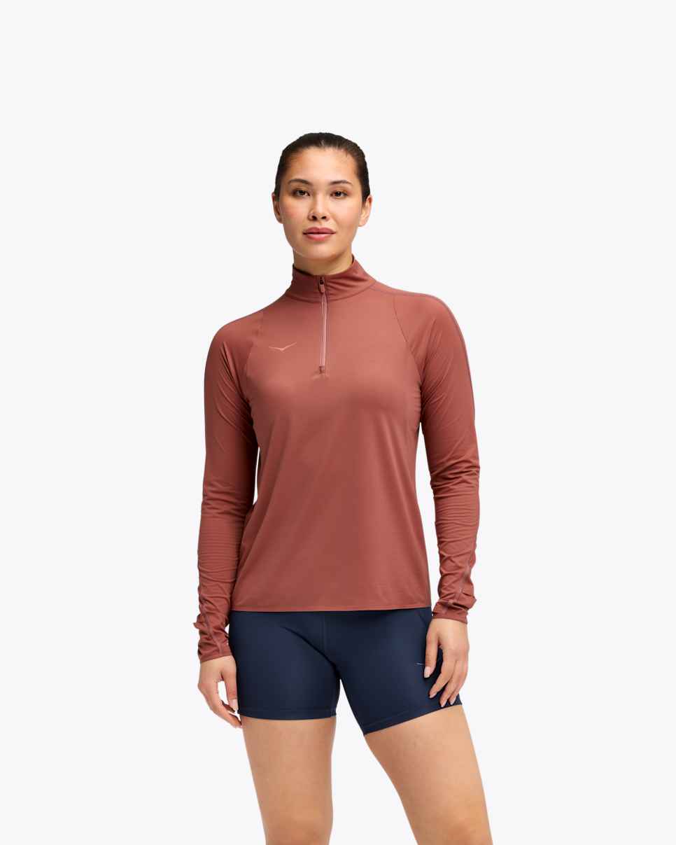 HOKA GlideTech Quarter Zip Rouge