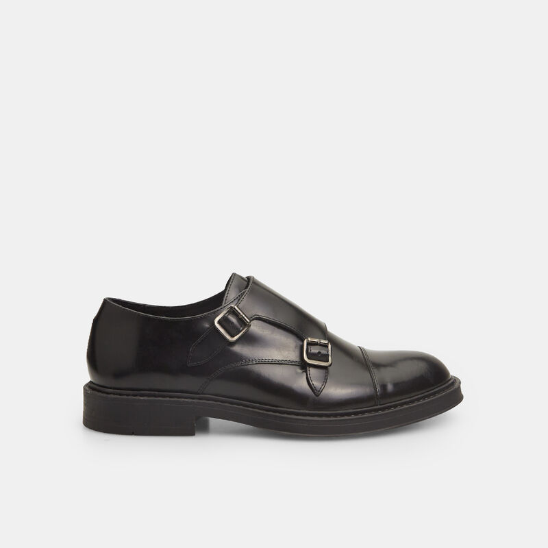 Eleganckie skórzane buty męskie z podwójnymi klamrami