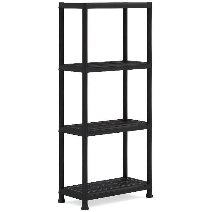 Conjunto de 2 prateleiras modulares KETER - Pretas - 60 x 30 x 135 cm - 4 prateleiras resistentes à umidade