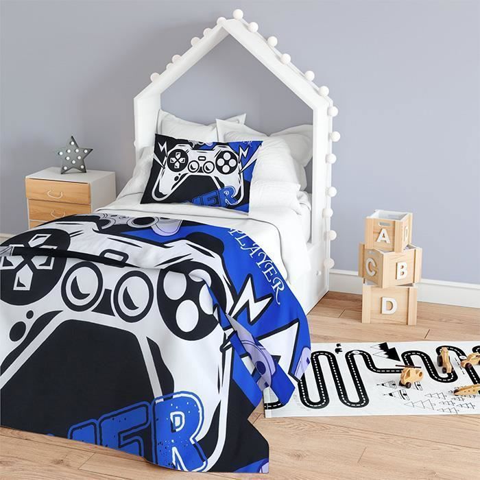 140x200 cm Duvet Cover for Boys, Children's Bedding Set with Gamer Controller Print, 1 Pillowcase 50x75 cm