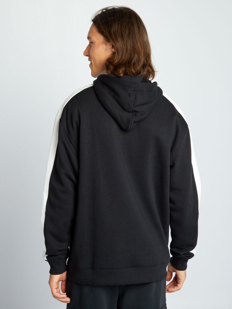 Sudadera con capucha bicolor - Negra